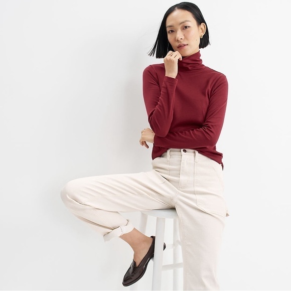 Lands’ End Long Sleeve Shaped Turtleneck in Rich Burgundy  Size XL(18) NWT - Picture 1 of 6